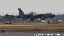 A U.S. Boeing B-52 Stratofortress landed at the Leos Janacek Ostrava Airport, Czech Republic, March 29, 2022. The flights served to train cooperation of air forces of NATO members over Central and East Europe. CTKxPhoto/JaroslavxOzana CTKPhotoP2022032908847 PUBLICATIONxNOTxINxCZExSVK JAO 01 