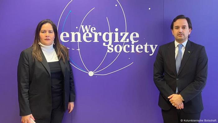 La diplomática Yadir Salazar Mejía, Encargada de Negocios a.i. y el Ministro de Minas y Energía, Diego Mesa en Berlín
