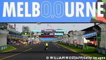 A welcome back Melbourne sign sits above pit straight at the Albert Park Circuit in Melbourne on April 6, 2022, ahead of the 2022 Formula One Australian Grand Prix. - - -- IMAGE RESTRICTED TO EDITORIAL USE - STRICTLY NO COMMERCIAL USE -- (Photo by William WEST / AFP) / -- IMAGE RESTRICTED TO EDITORIAL USE - STRICTLY NO COMMERCIAL USE -- (Photo by WILLIAM WEST/AFP via Getty Images)