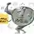 Карикатура Сергея Елкина - рублевая монета в виде бодибилдера, который показывает мускулы, но вот-вот может лопнуть, говорит: "Ой, что-то меня распирает!"