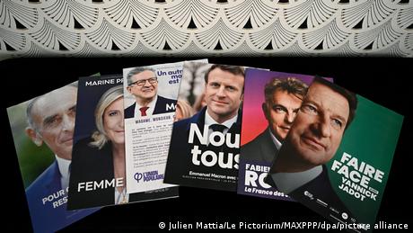 Campaign posters of six presidential candidates