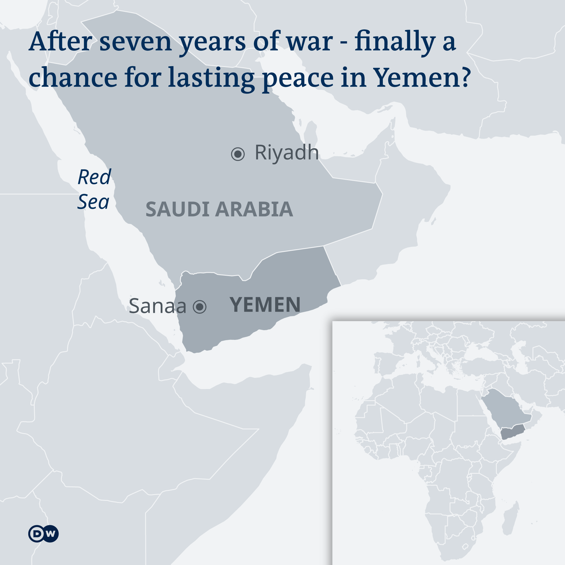 map of Yemen and Saudi Arabia 