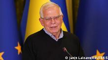 High Representative of the European Union for Foreign Affairs and Security Policy Josep Borrell attends a news conference, as Russia's invasion of Ukraine continues, in Kyiv, Ukraine, April 8, 2022. REUTERS/Janis Laizans