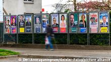 Plakate zur französischen Präsidentschaftswahl. Lingolsheim, 07.04.2022