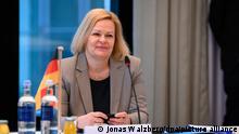 Nancy Faeser (SPD), Bundesministerin für Inneres und Heimat, nimmt an der Außerordentlichen Sportministerkonferenz im Hotel Le Meridién an der Alster teil.
