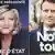 Election posters for Emmanuel Macron and Marine Le Pen