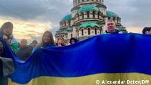 Demonstration zur Unterstützung der Ukraine in Sofia, Bulgarien am 7.04.2022.