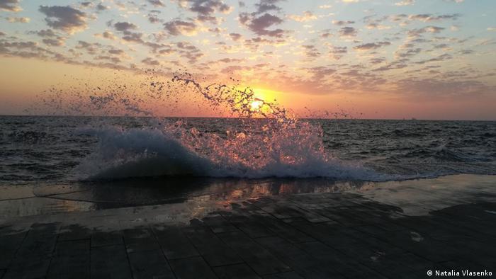 Sunrise over the sea in Odesa