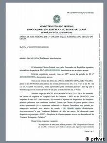A document in Portuguese describes Valdez's cancer