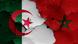 أعلام الجزائر والمغرب على جدار أعلام الجزائر والمغرب على جدار