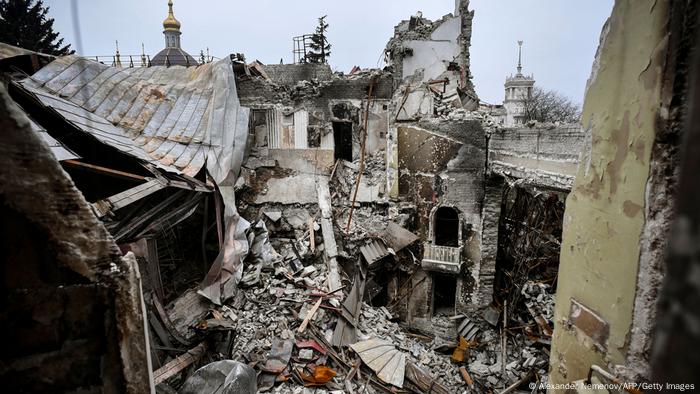 Destroyed theater in Mariupol