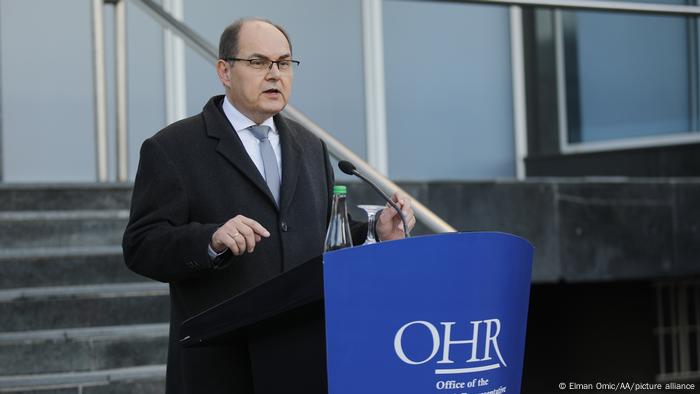 US High Representative Christian Schmidt speaking at a press conference