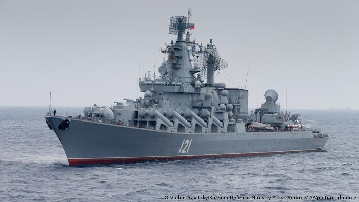  In this photo taken on Thursday, Dec. 17, 2015 and provided by the Russian Defense Ministry Press Service, Russian missile cruiser Moskva is on patrol in the Mediterranean Sea