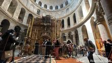 Jerusalemer Altstadt und Grabeskirche (Church of the Holy Sepulchre) vor Ostern.
©Tania Kraemer/DW
Ort: Jerusalem, Old City
Datum: 13.4.2022
