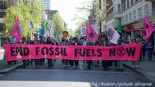 Climate protesters marching in London