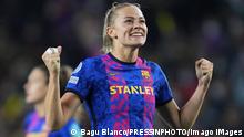 ESP: FC Barcelona, Barca v Real Madrid. UEFA Womens Champions League Fridolina Rolfo of FC Barcelona celebrates the victory at full time during the UEFA Womens Champions League match between FC Barcelona v Real Madrid played at Camp Nou Stadium Stadium on March 30, 2022 in Barcelona, Spain. kpng Copyright: xBaguxBlancox/xPRESSINPHOTOx PS_220330_078