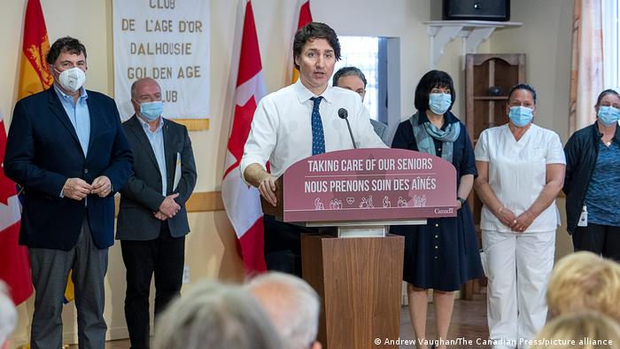Kanadischer Premierminister Justin Trudeau bei einer Pressekonferenz