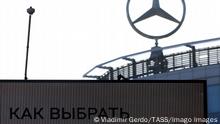 MOSCOW, RUSSIA MARCH 3, 2022: A view of the Mercedes-Benz headquarters in Leningradsky Prospekt Street. The German luxury car manufacturer has decided to halt production in and export of cars and vans to Russia until further notice. Vladimir Gerdo/TASS PUBLICATIONxINxGERxAUTxONLY TS12625C