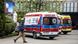 Ambulancias en el edificio de la empresa minera JSW. Ambulancias en el edificio de la empresa minera JSW.