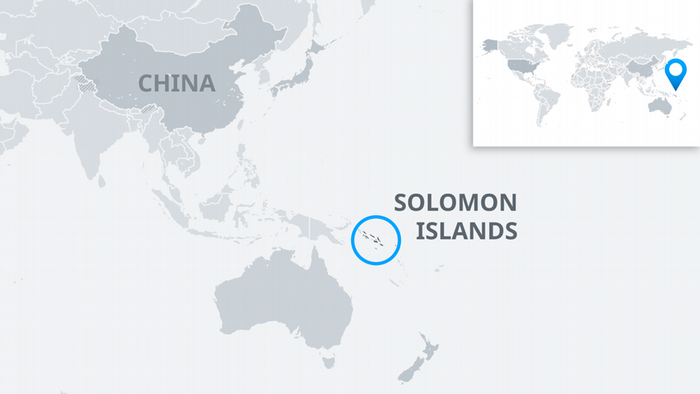 Map of the Solomon Islands and China