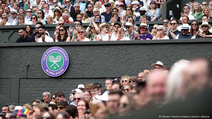 View of crowds at Wimbledon court