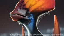 Reconstrucción artística del pterosaurio emplumado Tupandactylus.