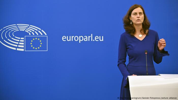 EU-Parlament in Straßburg ARCHIV 2021 | PK Gesetz über digitale Dienste | Alexandra Geese