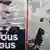 Frankreich Präsidentschaftswahl l Zerrissene Wahlplakate von Macron u Le Pen in Lyon