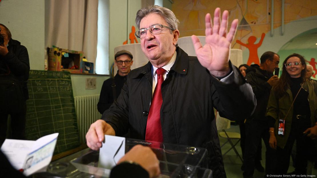 Candidato presidencial francês Jean-Luc Mélenchon em 2022