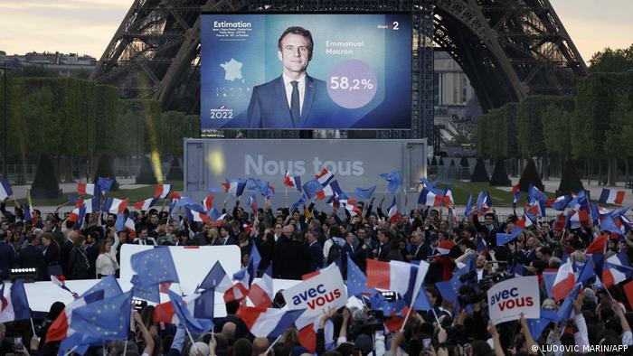 Frankreich Präsidentschaftswahl | Jubel Macron-Anhänger