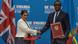 British Home Secretary Priti Patel (L), and Rwandan Minister of Foreign Affairs and International Cooperation Vincent Biruta, shake hands. British Home Secretary Priti Patel (L), and Rwandan Minister of Foreign Affairs and International Cooperation Vincent Biruta, shake hands.