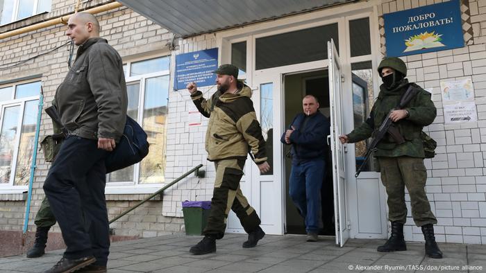 Oficina de reclutamiento de soldados rusos y prorrusos en Ucrania