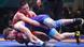 Dos deportistas durante un torneo de lucha en Rusia en noviembre de 2021. Dos deportistas durante un torneo de lucha en Rusia en noviembre de 2021.
