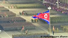 N. Korea holds military parade attended by Kim North Korean soldiers take part in a military parade, attended by North Korean leader Kim Jong-un, at Kim Il-sung Square in Pyongyang on April 25, 2022, to mark the 90th anniversary of the founding of its army, in this photo released the next day by the North's official Korean Central News Agency. (For Use Only in the Republic of Korea. No Redistribution) (Yonhap)/2022-04-26 13:28:25/