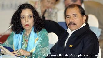 Nicaragua Daniel Ortega und seine Frau und Vizepräs. Murillo