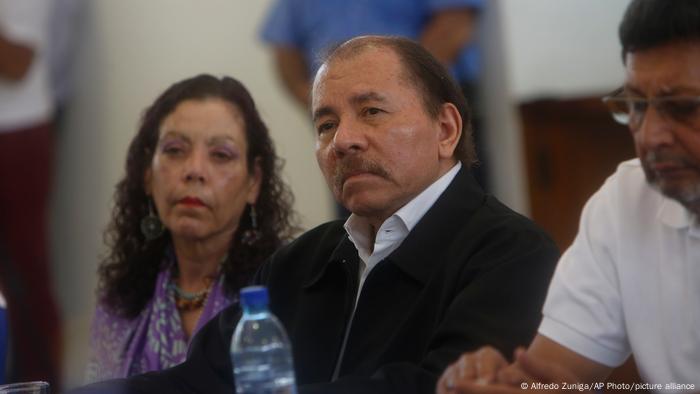 Nicaragua Daniel Ortega und seine Frau und Vizepräs. Murillo