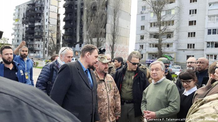 Ukraine | Krieg | Antonio Guterres in Borodjanka