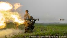 May 22, 2019 - Japan - U.S. Marine Corps Cpl. Chris Anderson, a squad leader with India Company, 3rd Battalion, 6th Marine Regiment, currently attached to 3rd Marine Division with 4th Marine Regiment on the Unit Deployment Program, fires an AT4 rocket launcher during a live fire training exercise at Combined Arms Training Center, Camp Fuji, Japan, May 22, 2019. The AT4 is intended to destroy enemy vehicles or fortification. Anderson is from Warren, Pennsylvania. (Credit Image: © U.S. Marines/ZUMA Wire/ZUMAPRESS.com