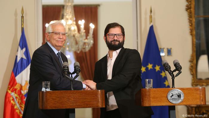 Josep Borrell, Alto Representante de la Política Exterior de la UE y Gabril Boric, presidente de Chile, Santiago, 27.04.2022