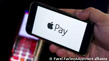 MOSCOW, RUSSIA - MARCH 11: Apple Pay logo is displayed on a smartphone in Moscow, Russia on March 11, 2022. Pavel Pavlov / Anadolu Agency