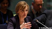 ARCHIV 2016****UNO in New York: Vorstellungsgespräche für das Amt des Generalsekretärs (160413) -- NEW YORK, April 13, 2016 -- Vesna Pusic, former Croatian foreign minister, candidate for the position of the next secretary-general, presents herself to the member states at the United Nations headquarters in New York, April 13, 2016. The UN General Assembly on Tuesday kicked off three days of unprecedented interviews of the nine announced candidates seeking to replace Secretary-General Ban Ki-moon when his second five-year term ends on Dec. 31. ) UN-GENERAL ASSEMBLY-SECRETARY GENERAL-CANDIDATE-VESNA PUSIC LixMuzi PUBLICATIONxNOTxINxCHN
UN in New York Job interviews for the Office the Secretary-General 160413 New York April 13 2016 Vesna Pusic Former Croatian Foreign Ministers Candidate for The Position of The Next Secretary General Presents herself to The member States AT The United Nations Headquarters in New York April 13 2016 The UN General Assembly ON Tuesday kicked off Three Days of unprecedented Interviews of The Nine announced Candidates Seeking to replace Secretary General Ban KI Moon When His Second Five Year Term Ends ON DEC 31 UN General Assembly Secretary General Candidate Vesna Pusic LiXMuzi PUBLICATIONxNOTxINxCHN