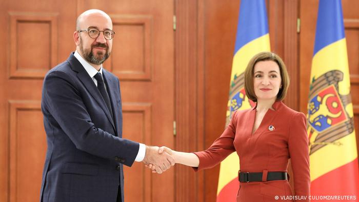 Maia Sandu alături de președintele Consiliului European Charles Michel, care a fost la Chișinău săptămâna trecută 