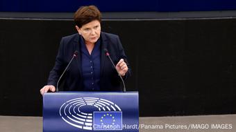 Frankreich Beata Szydlo im Plenarsaal des Europäschen Parlaments