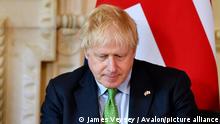 British Prime Minister Boris Johnson welcomes Japanese Prime Minister Fumio Kishida to Downing Street for talks on May 5, 2022., Credit:James Veysey / Avalon