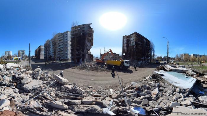 Жилой дом в Бородянке после авианалета 2 марта 2022 года