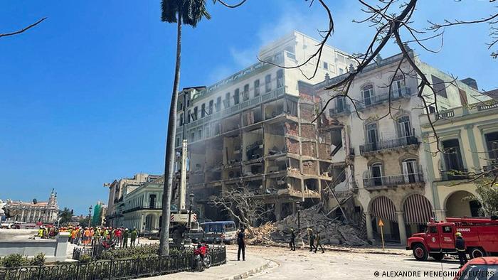 تخریب بخش بزرگی از هتل تاریخی و مجلل ساراتوگا در هاوانا بر اثر انفجار، ششم مه ۲۰۲۲