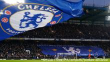 General view as flags are flown prior to kick-off in the Premier League match at Stamford Bridge, London.
