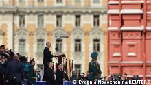 Russian President Vladimir Putin delivers a speech during a military parade on Victory Day, which marks the 77th anniversary of the victory over Nazi Germany in World War Two, in Red Square in central Moscow, Russia May 9, 2022. REUTERS/Evgenia Novozhenina