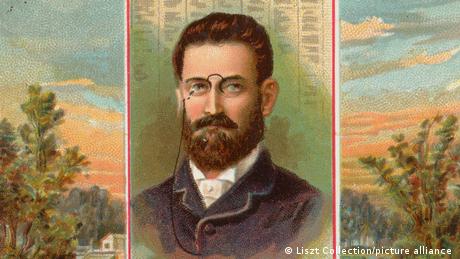 Eine Lithographie zeigt Joseph Pulitzer