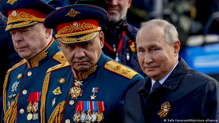 Russian President Vladimir Putin (right), Moscow, May 9, 2022